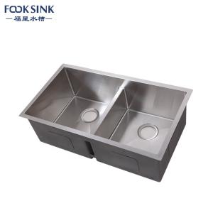 Undermount Double Bowl Undermount Sink , Rectangular Commercial Double Bowl Sink