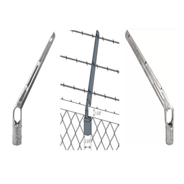 45° Barbed Wire Extension Arm , 3 Strand Galvanized Barb Wire Arm 2 1/2" X 1 5/8"