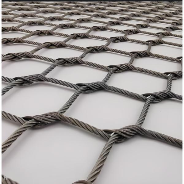 Hand Woven 30mm Cable Netting Flexible Stainless Steel Rope Mesh For Bridge