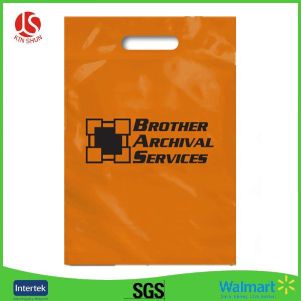 Custom printed logo die cut plastic retail bag for shopping