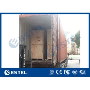 Galvanized Steel Three Bay Telecom Shelter Outdoor Power Cabinet
