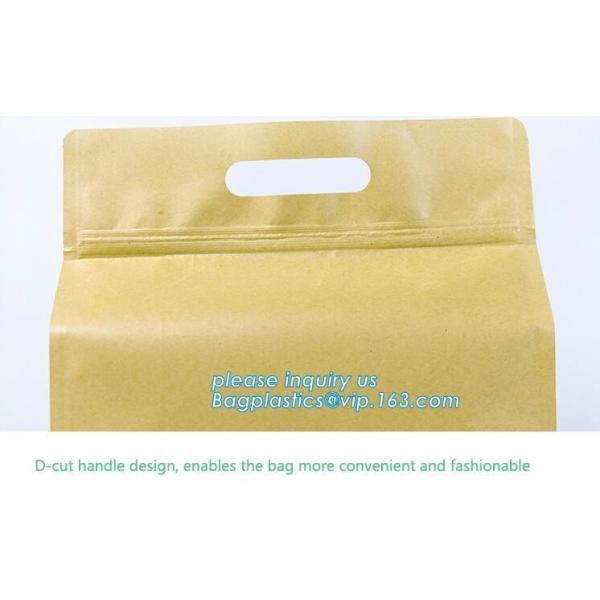 Buy Stand up Zip lockkk kraft paper bags with clear window,resealable zipper stand up clear window brown kraft paper bag BAGEAS at wholesale prices