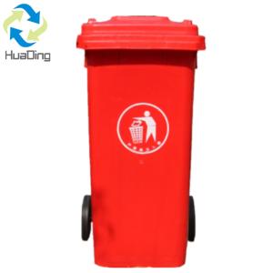 120 litre medical plastic pedal waste bin rubber wheel