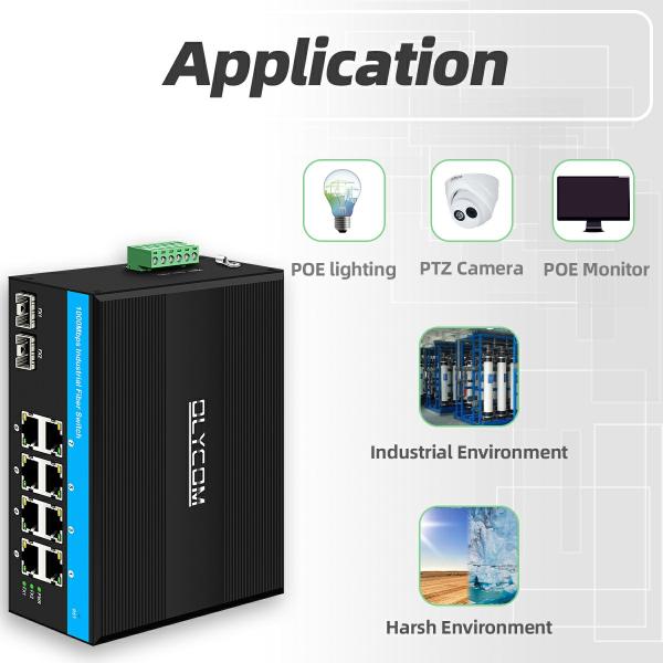 Gigabit 8 Port Poe Switch Unmanaged Poe Switch 6 X Gigabit PoE+ Ports 2 X 1.25G SFP Fiber Ports 240W For Outdoor Use