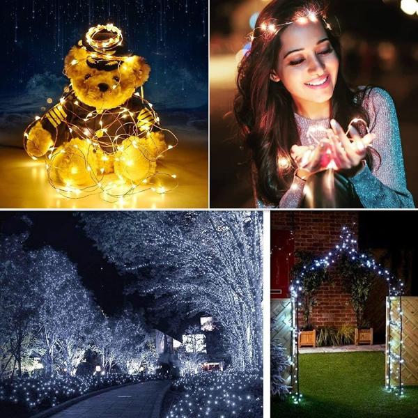 10m Length Solar Copper Wire Lights / Christmas Decorative Lights 300 MAH