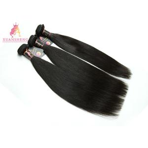 Natural Black Peruvian Human Hair / Straight Hair Bundles No Shedding