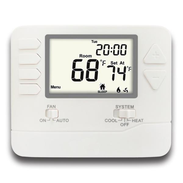 Riseem 2 Heat / 2 Cool 24V HVAC Programmable Room Thermostat For Heating And