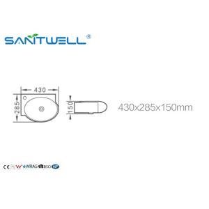 Cupboard art wall hung basin above counter mounting for bathroom or public