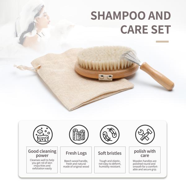 Natural Bristle Wooden Dry Body Bath Shower Brush For Exfoliating Scrubber