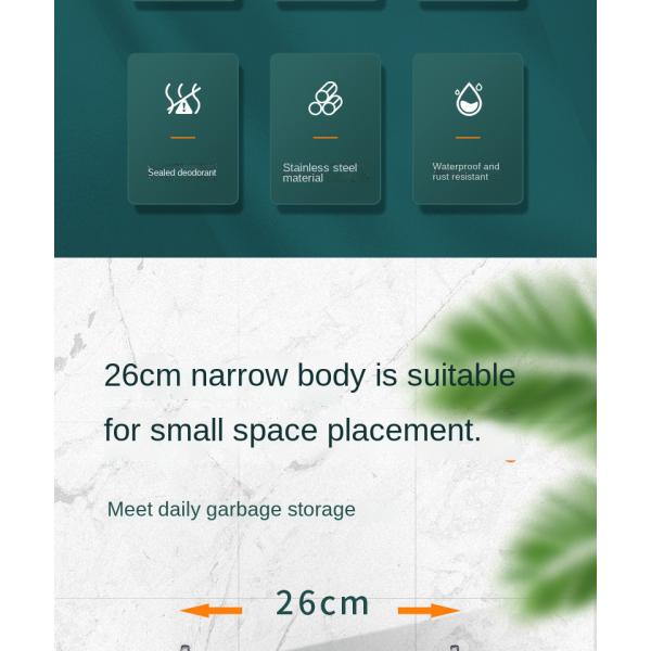 Manufacturer Living Room Household Large-capacity Kitchen Bathroom Crimped Deodorant Pedal Stainless Steel Trash Can with Lid