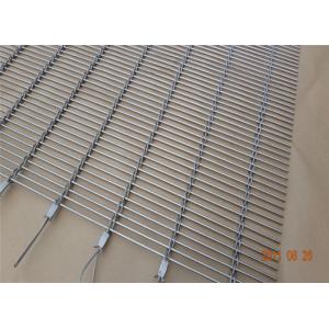 Rod Woven Decorative Metal Mesh , Building Decorative Wire Mesh Cladding