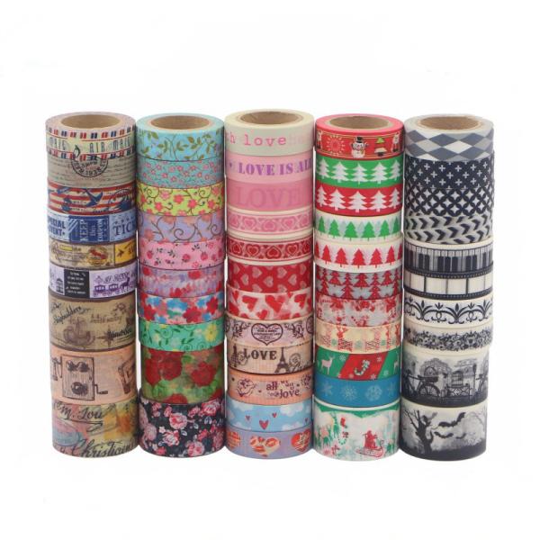 Buy Cute Fabric Patterned Washi Tape Strong Adhesion Scrapbook Gift Wrapping at wholesale prices