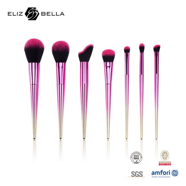 Buy Gradient Plastic Handle 7pcs Cosmetic Brush Set Mixable Blusher Eye at wholesale prices