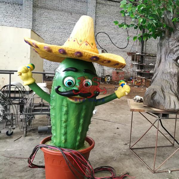 Infrared Sensor Theme Park Cartoon Animatronic Plant Cactus