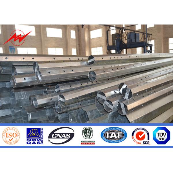 ASTM A36 5mm Steel Power Pole , Electric Light Pole Hot Dip Galvanization