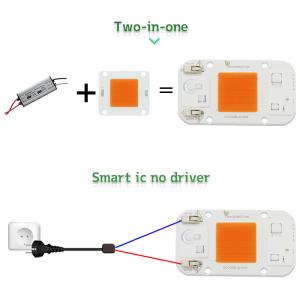 110v 50w AC LED Module COB Chip No Welding Lamp Bead Full Spectrum 380nm-840nm