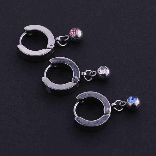 Latest Designs Surgical Steel Small Crystal Huggie Jewelry Hoop Earrings Women For Girls