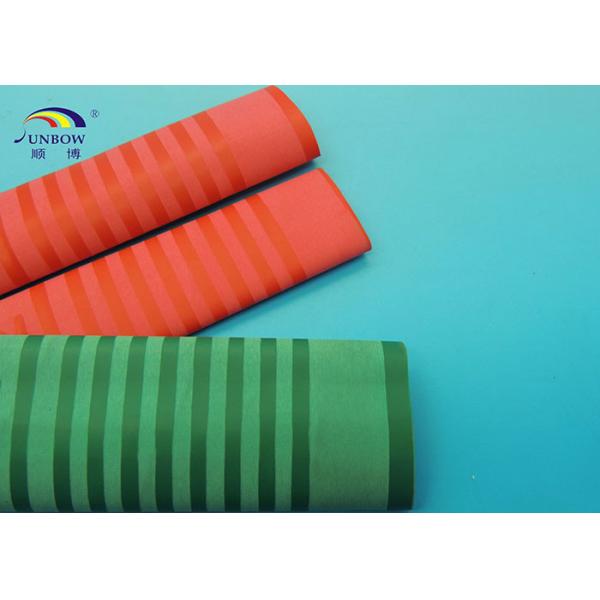 Cross Lined Polyolefin Heat Shrink Tubing Fireproof and Waterproof Red Green