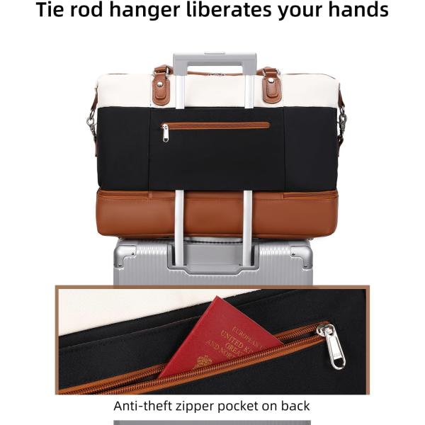 Cavas Weekender Carry on Duffel Travel Bag with Leather Shoes Compartment for Men