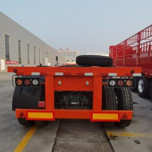 Not Self-dumping 3 Axles Flatbed Container Truck Lowbed Semi Trailer for