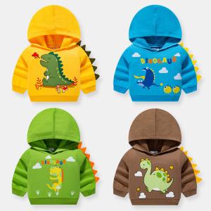 1Y-7Y Children's Sports Shirts Cartoon Dinosaur Hoodie