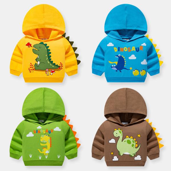 Buy 1Y-7Y Children's Sports Shirts Cartoon Dinosaur Hoodie at wholesale prices