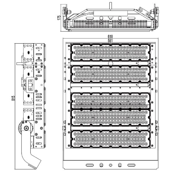Die Cast Aluminum LED Stadium Lights 1250W Led Sports Flood Lights For Softball Field
