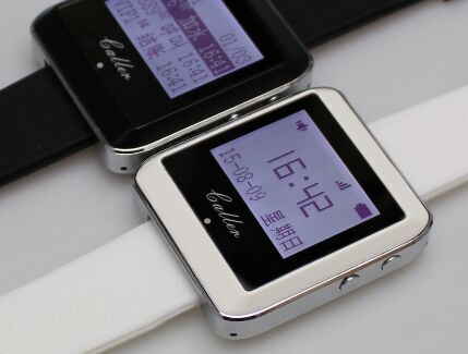 white color watch pager and call button for wireless nurse calling system