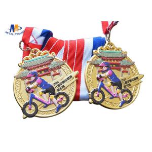 65mm 4MM Children Banlance Bike Medals With Ribbon