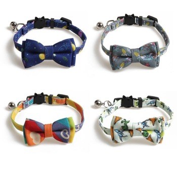 Buy Adjustable Pet Cat Collar Breakaway with Cute Bow Tie and Bell for Kitty and Some Puppies at wholesale prices