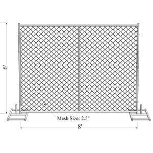 ASTM -A392-06 temporary chain link fence panels 6ft x 10ft construction fence
