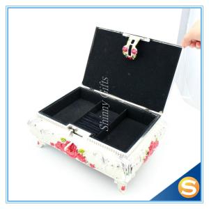 Custom Elegant White Metal Enamel Jewelry Box