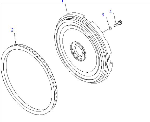 6742-01-0030 3915740 Flywheel Ring KOMATSU Excavator Spare Parts For SA6D114E-1A-KU