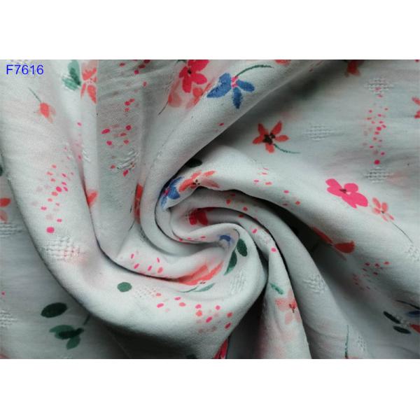 F7616 Cotton Rayon for lady Shirt Skirt Jacquard Dobby Fashion Popular Flower Printing