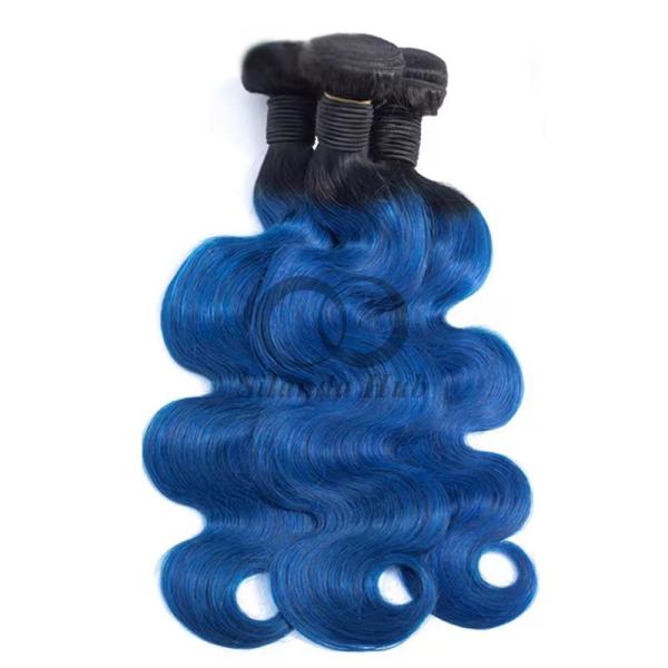 #T1B/Blue Body Wave Remy Human Hair Bundles Sew In Weave Bundles Brazilian Bundle Deals