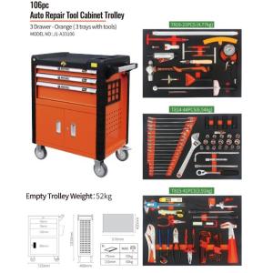 36in 3 Drawer Rolling Tool Cabinet Cart 106pcs High Grade