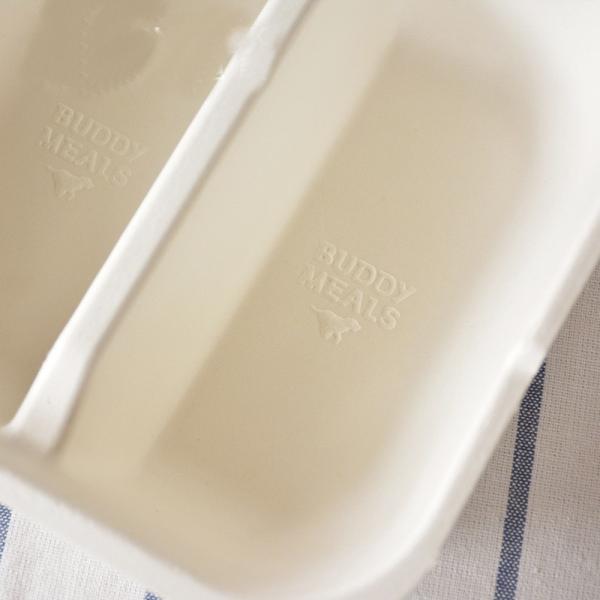 Disposable Pulp Pet Travel Bowl Cat Dog Food Basin Dry Wet Two Grid