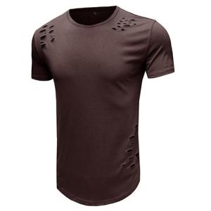 OEM maufactory Summer Round Collar Solid Color T Shirt Male Loose Short Sleeve