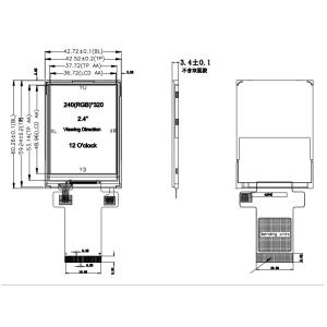 Polcd 2.4 In 240x320 Ili9341spi Tft Display 36.72mm 240x320 Tft