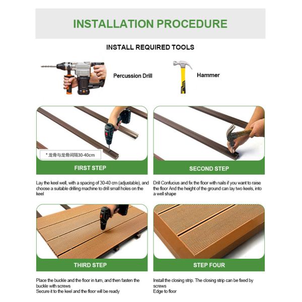 Modern Style Durable WPC Decking UV Resistant Composite Decking for Outdoor Balcony Poolside Smooth Brushed Technics Waterproof