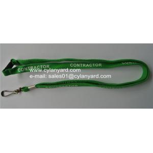 China Polyester tubular neckstraps with metal sheet crimp and J hook on sale