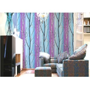 Tree Printing Room Decoration Contemporary Striped Wallpaper With PVC Material