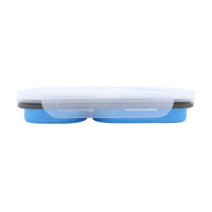 Collapsible Silicone Bento Food Container Microwavable With 2 Compartments
