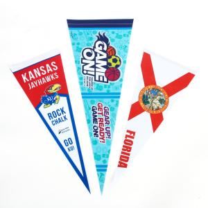 Waterproof 30x70cm Blank Wool Pennants Silk Screen Printing flag triangle