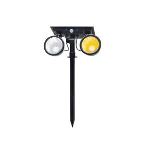 Human Motion Sensor Twin LED SpotLight Solar Panel Wall Light