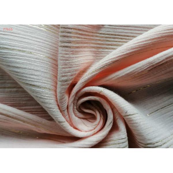 F7616 Cotton Crinkle Lady Fashion Skirt Shirt Fabric Gold Yarn Stripe cotton crepe crinkle fabric 60S