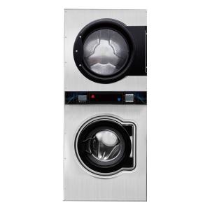 Electric Heating Commercial Coin Operated Stacked Washer And Dryer Machine for