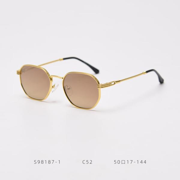 Men Women Polygon Frame Sunglasses Reflective Personality Small Frame Plain Lens Glasses