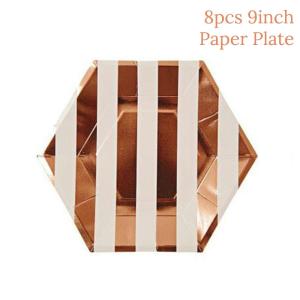 Rose Gold Party Plates And Napkins Cups