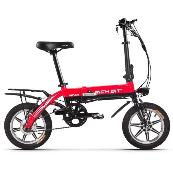 Buy Rich Bit Top 618 Portable Folding Electric Bicycle 14 Inch Ebike 250w 10Ah Carrier Car Trunk at wholesale prices